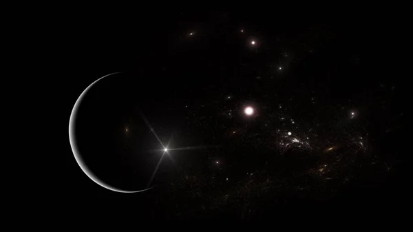 Galaxie Système Millions Milliards Étoiles Avec Gaz Poussière Maintenu Ensemble — Photo