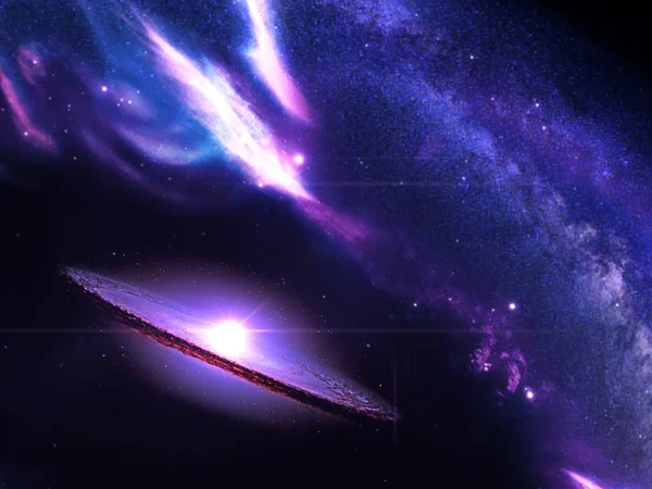 Galaxie Système Millions Milliards Étoiles Avec Gaz Poussière Maintenu Ensemble — Photo