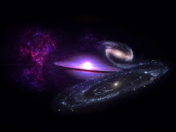 宇宙は 全体として考えられているすべての既存の物質と空間 コスモス 宇宙は直径100億光年以上と考えられており 膨大な数の銀河を含んでいる — ストック写真