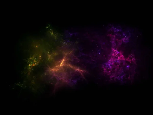 빛나는 우주에서 먼지가있는 은하계 — 스톡 사진