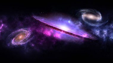 Planets and galaxy, science fiction wallpaper. Beauty of deep space. Billions of galaxy in the universe Cosmic art background clipart