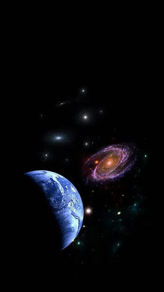 星系是一个由数百万或数十亿颗恒星组成的系统 连同气体和尘埃 由引力凝聚在一起 垂直图像 用于智能手机背景 — 图库照片