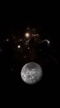 Galaksi milyonlarca veya milyarlarca yıldız, gaz ve toz ile birlikte, yerçekimi cazibe ile birlikte tutulan bir sistem. Akıllı telefon arka planı Için dikey görüntü