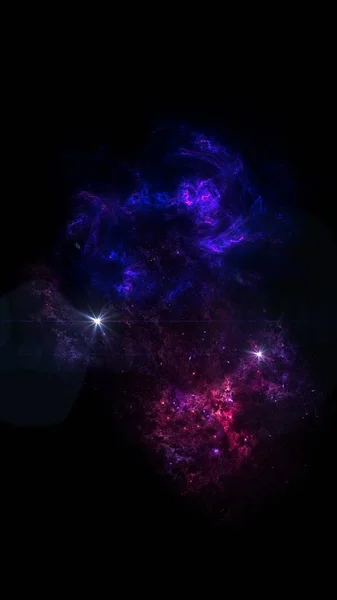 銀河は 重力の魅力によって一緒に保持されるガスや塵と一緒に 数百万または数十億の星のシステム スマートフォンの背景用垂直画像 — ストック写真