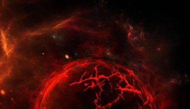 Evren tüm mevcut madde ve uzay bir bütün olarak kabul evrenin. Uzay keşfi güzelliği gösteren uzaysal gezegenler, yıldızlar ve galaksiler ile sahne. 