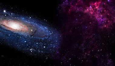 Evren tüm mevcut madde ve uzay bir bütün olarak kabul evrenin. Uzay keşfi güzelliği gösteren uzaysal gezegenler, yıldızlar ve galaksiler ile sahne.