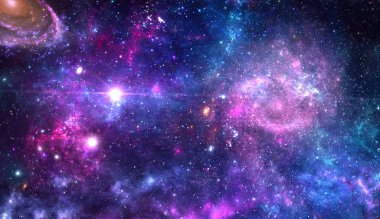 Evren tüm mevcut madde ve uzay bir bütün olarak kabul evrenin. Uzay keşfi güzelliği gösteren uzaysal gezegenler, yıldızlar ve galaksiler ile sahne.