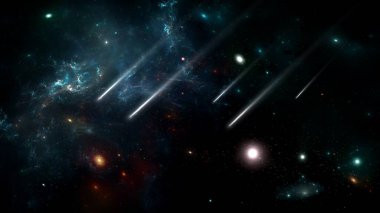 Uzay Seyahati, Hayal İçin Arka plan, Gezegenler, Galaksi, Evren, Yıldızlı Gece Gökyüzü, Samanyolu Galaksisi, Evrende yıldızlar ve uzay tozuyla birlikte, tahıllı uzun pozlu fotoğraf,.