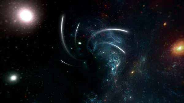 星雲および深宇宙の星の前に大きな重力の拡大効果 ストック写真 C Shkyo30