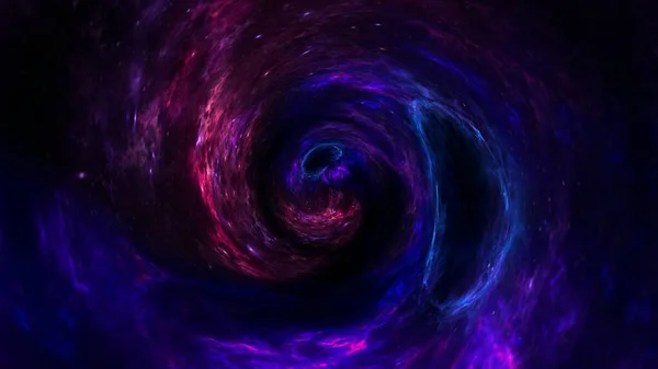 Lubang Cacing Abstrak Ruang Angkasa Dengan Gas Dan Debu Galaksi — Stok Foto