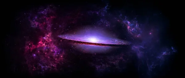 太空旅行 梦想的背景 银河系 银河系 宇宙中的恒星和太空尘埃 长期曝光照片 带有颗粒 — 图库照片