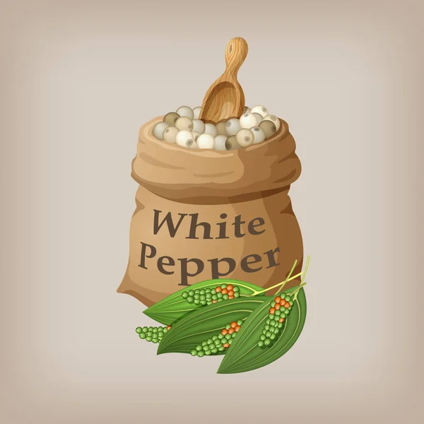 Pepe bianco nel sacchetto. Illustrazione vettoriale — Vettoriale Stock