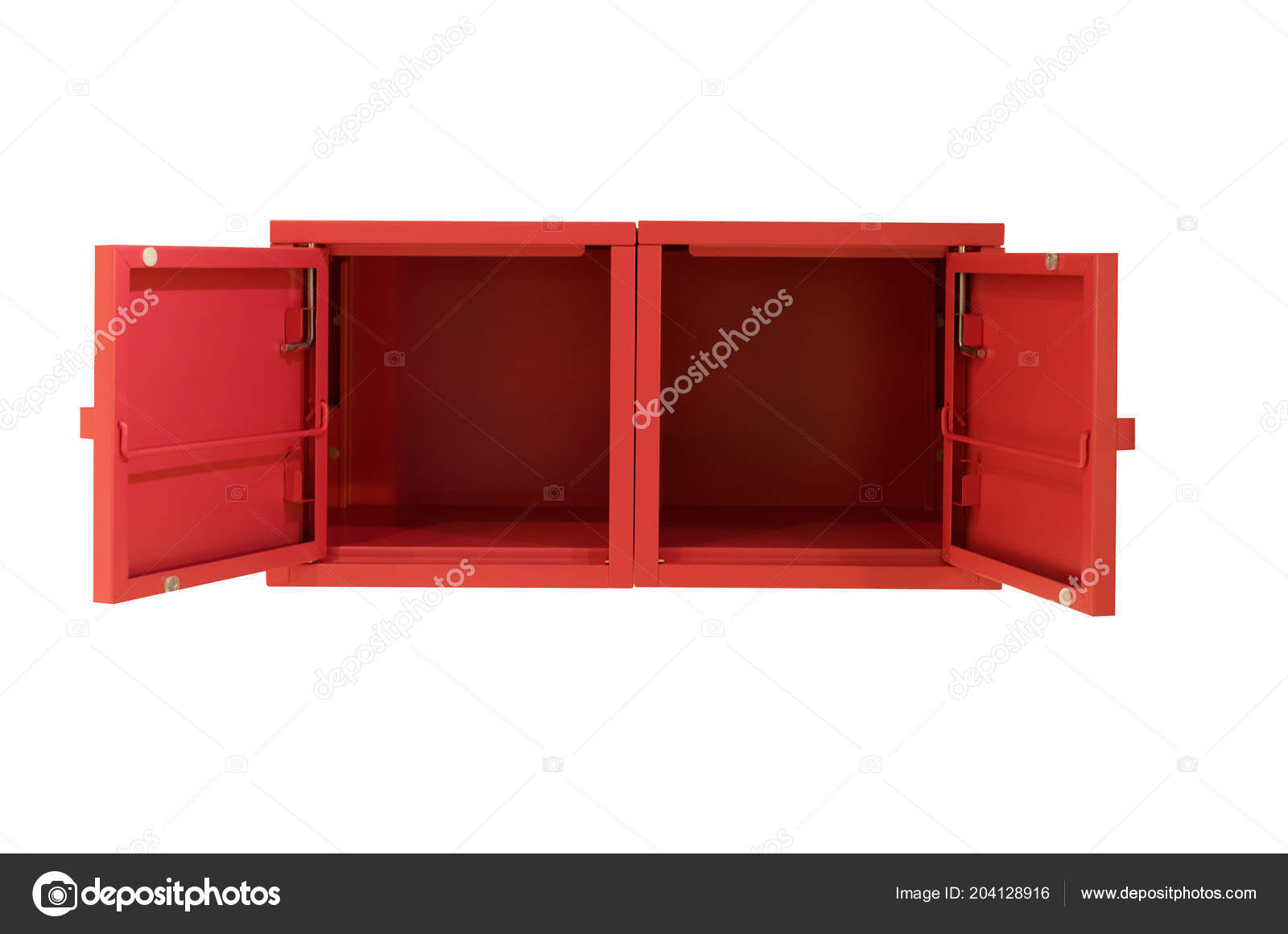 Red Metal Locker Box Isolated White Background Stock Photo by