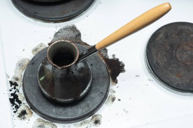 Sobaya Türk'ten dökülen kahve soyut arka plan.