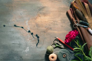 Eski aksesuar düz arkaplan.