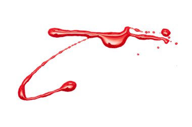 Kırmızı lekeler beyaz arka planda izole edilmiş. Üst görünüm.