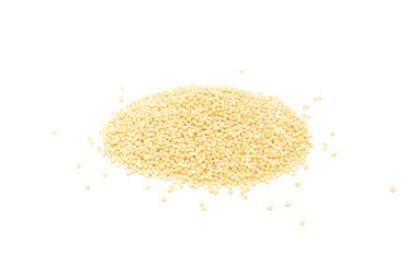 Millet beyaz arkaplanda inliyor.