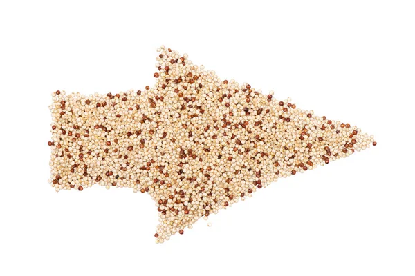 Semole Quinoa Forma Freccia Isolate Sfondo Bianco — Foto Stock