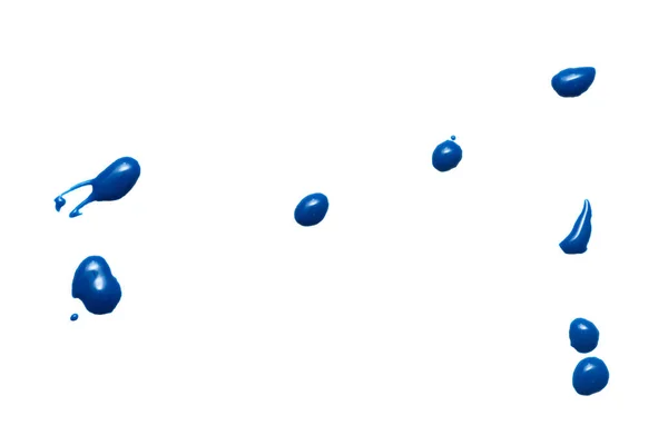 Blå Droppar Nagellack Isolerad Vit Bakgrund — Stockfoto