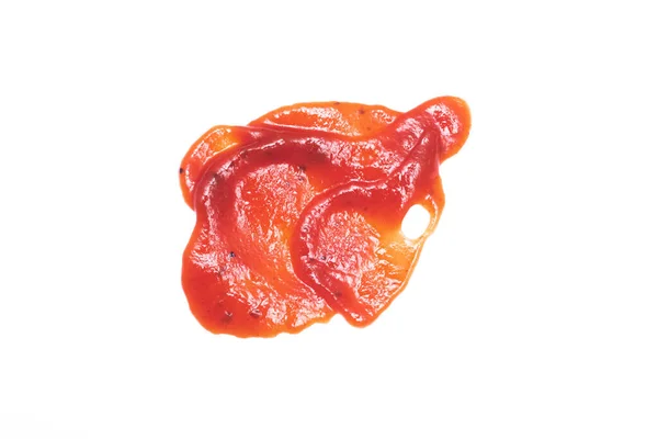 Uno Striscio Ketchup Rosso Isolato Sullo Sfondo Bianco — Foto Stock