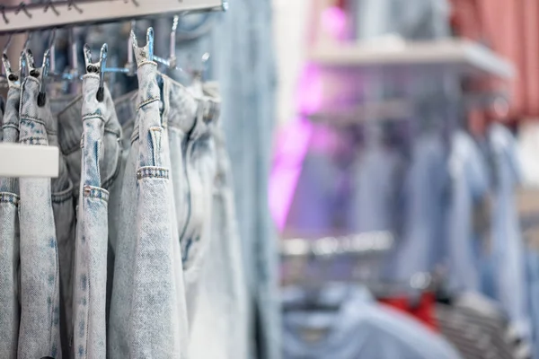 Jeans Hanger Clothing Store Close — Stock Photo, Image