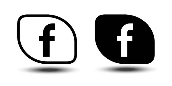 Vector Icono Facebook Negro Sobre Fondo Blanco — Archivo Imágenes Vectoriales