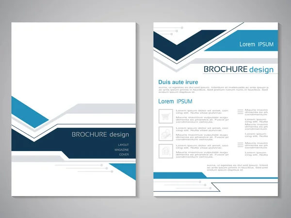 Vector Modern Brochure Dark Blue Grey White Colors Royalty Free Stock Vectors