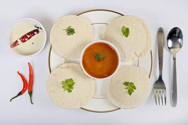 Idli sambar Güney Hint popüler ve sağlıklı gıda.