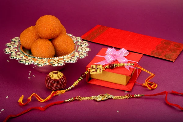 Raksha Bandhan Rakhi เทศกาลอ นเด าหร องและพ — ภาพถ่ายสต็อก