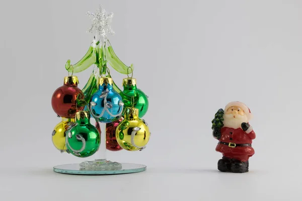 Kerstboom Met Santa — Stockfoto