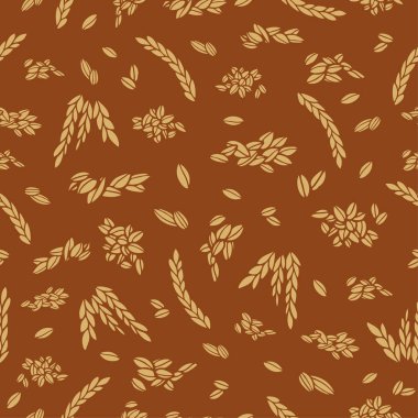 Ekmek tahıl dikişsiz desen anahat siluet el sarma için tekstil için çizim