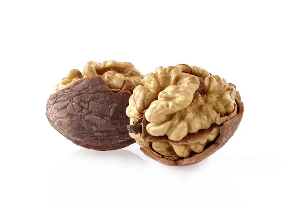 Walnuts in closeup on white background — Stock Photo, Image