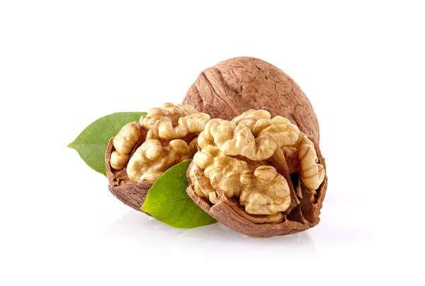 Walnuts Closeup Leaves — Stock Photo, Image
