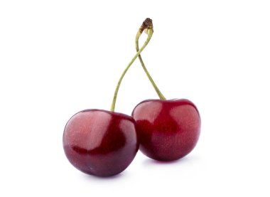 Beyaz arka plan kesme izole tatlı kiraz çilek