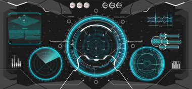 Fütüristik Vr Head-up ekran tasarımı. HUD UI 