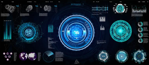 Tecnología Ui concepto futurista HUD, interfaz — Vector de stock