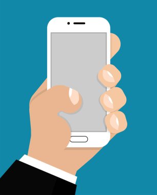 Telefon içinde el ile boş bir ekran  