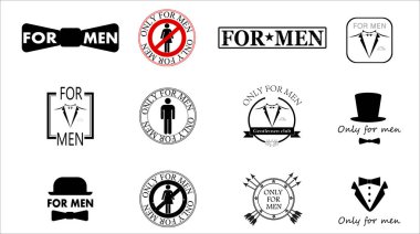 Erkekler için etiket-logo, beyler club, sadece erkekler için