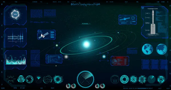 Schermo radar. Interfaccia utente futuristica — Vettoriale Stock