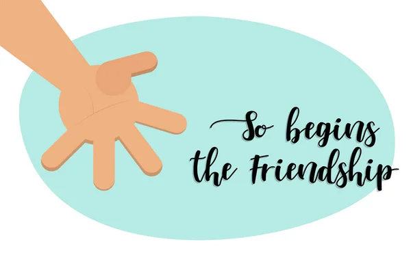 Der Beginn der Freundschaft. Brüderlicher Händedruck — Stockvektor