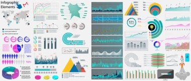 Büyük set infographics öğeleri! Vektör