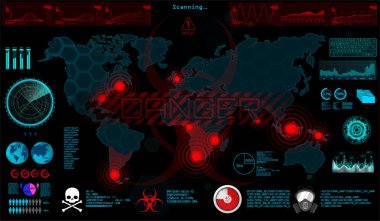 Daire öğeleri bir fütüristik (Hud olarak ayarla