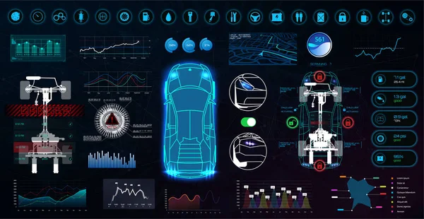 Elementos de tecnología digital moderna con abstracto — Vector de stock