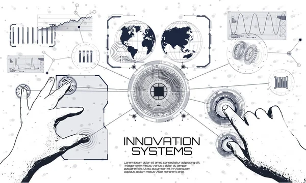 Innovationen Systeme, die Menschen und Roboter miteinander verbinden — Stockvektor