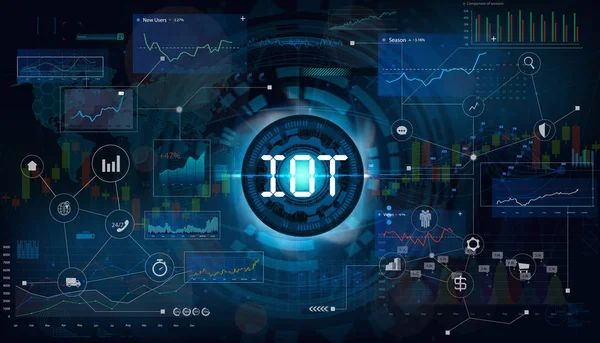 Internet van dingen (Iot) en netwerk concept voor aangesloten apparaten — Stockvector