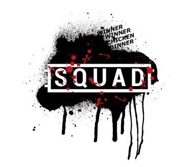 SQUAD - vector abstract illustration in grunge style. PUBG clipart