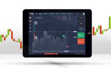 Tablet Pc iş grafik, yükseliş çizgi grafiği