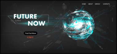 3D fütüristik teknoloji web sitesi şablonu