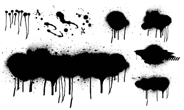 Spray graffiti stencil template Vector set Spray — Stock Vector