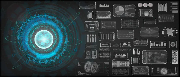 Elementos de diseño de alta tecnología. Concepto de tecnología circular HUD — Archivo Imágenes Vectoriales